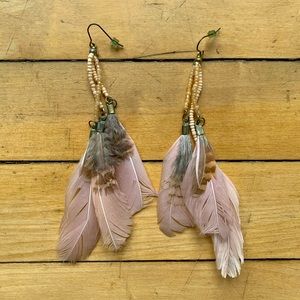 Light Pink Feather Earrings